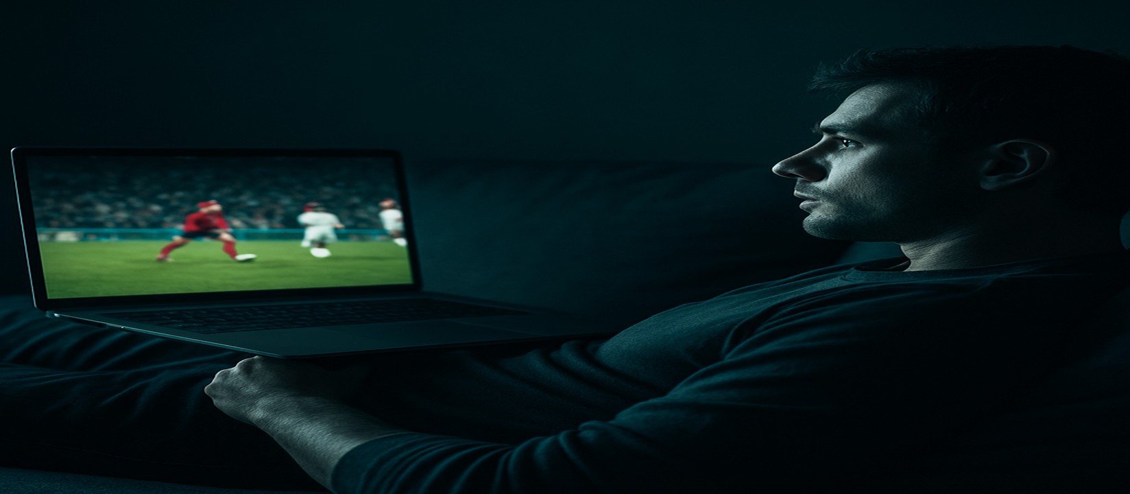 সোফায় বসে ল্যাপটপে গেম খেলছেন kkfd